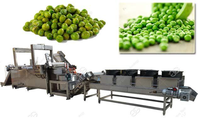 Continuous Green Pea Frying Machine Line